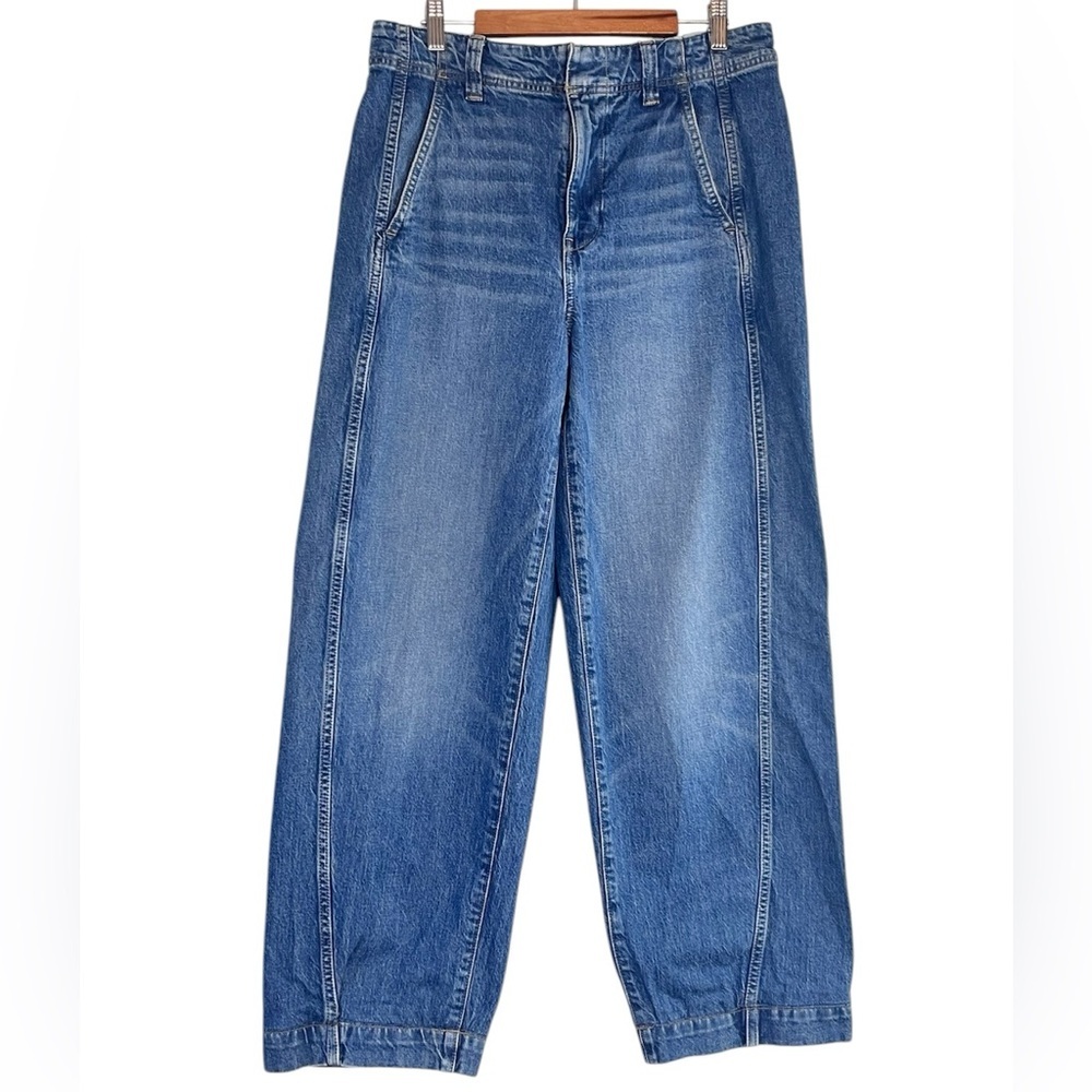 Madewell Blue Wide-Leg Flare Jeans